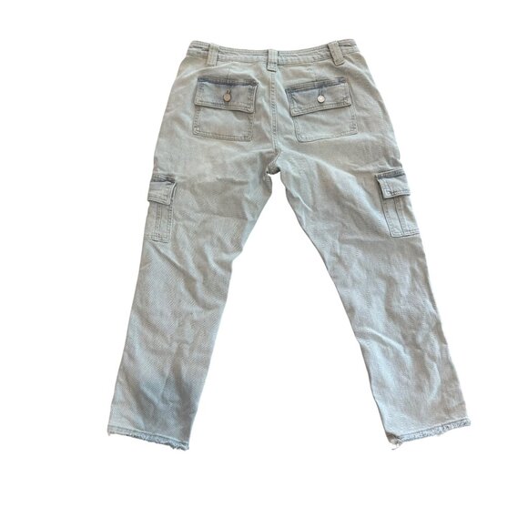 KanCan Womens Light Wash Cargo Jeans With Frayed Hem & Pockets Size W11 29 - Picture 4 of 8